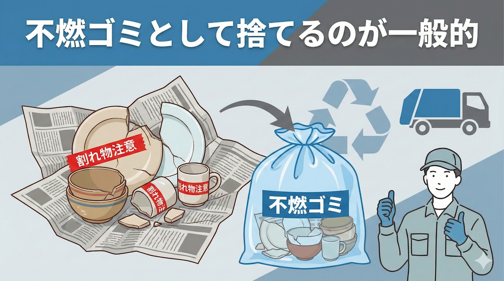 不燃ごみとして捨てるのが一般的