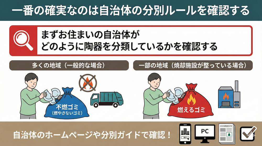 一番の確実なのは自治体の分別ルールを確認する